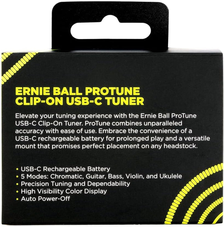 Ernie Ball ProTune USB-C Aufladbarer Clip-on Tuner