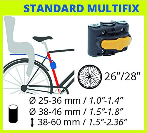 b bellelli B-One - Fahrradrücksitz für Kinder bis 22 kg, von 3 bis 8 Jahren - Fixierung am Fahrradra
