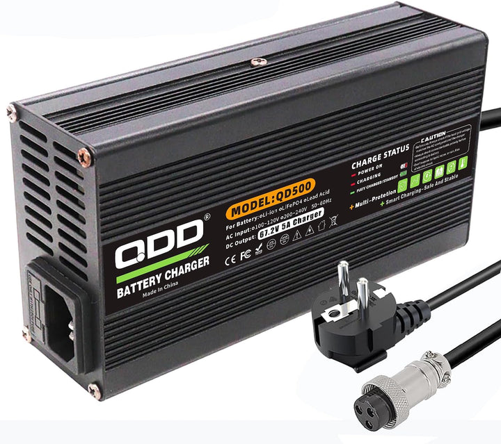 QDD 67,2 V 5 A Li-Ionen-Akku-Smart-Ladegerät mit Lüfter für 16S 60 V 15 Ah 20 Ah 25 Ah 30 Ah 40 Ah 5