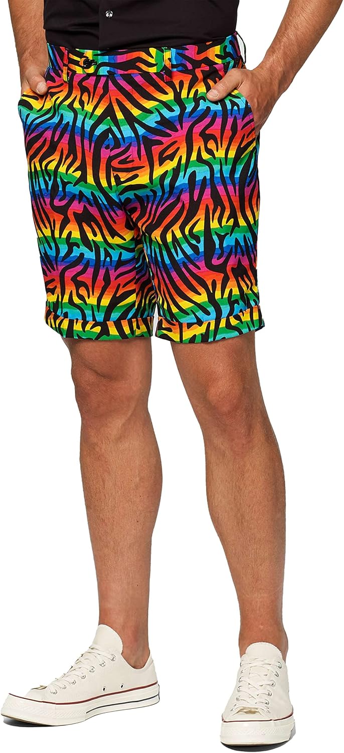 OppoSuits Herren Men Suit Business-Anzug Hosen-Set 58 Wild Rainbow, 58 Wild Rainbow