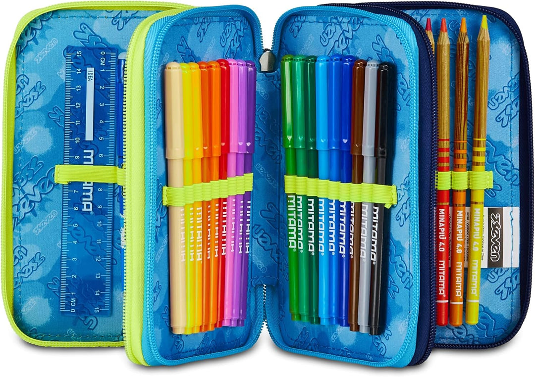 Seven, Mäppchen, Mehrfarbig, Federtasche für Schreibwaren, Etui mit Stiften, Kugelschreiber, & mehr,