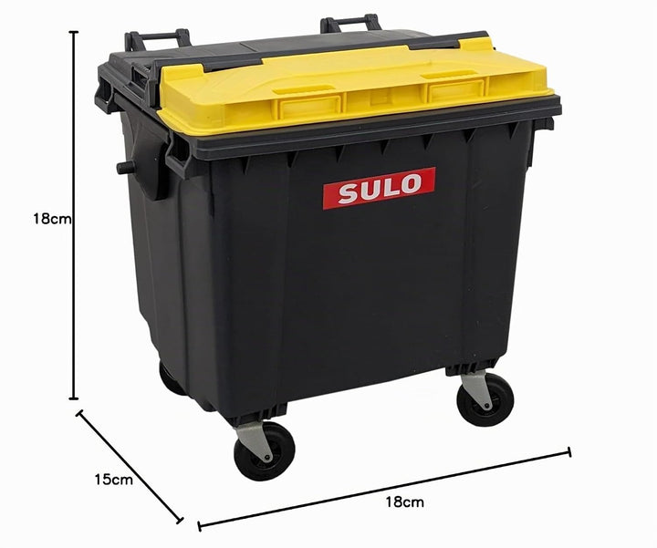 Sulo Mini Mülltonne Container 1100L Nachbildung | Tisch-Mülleimer Klein | Desktop Büro Schreibtisch