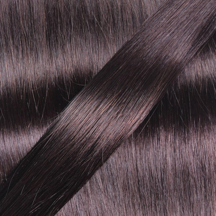 hair2heart Premium Nanoring Extensions Echthaar glatt - 25 Strähnen 0.8g 50cm 4/0 mittelbraun 50cm 2