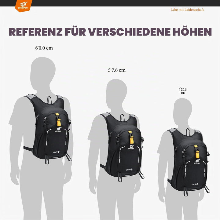 SKYSPER Wanderrucksack 15L Rucksack Herren Klein Tagesrucksack Leichter Trekkingrucksack für Wandern