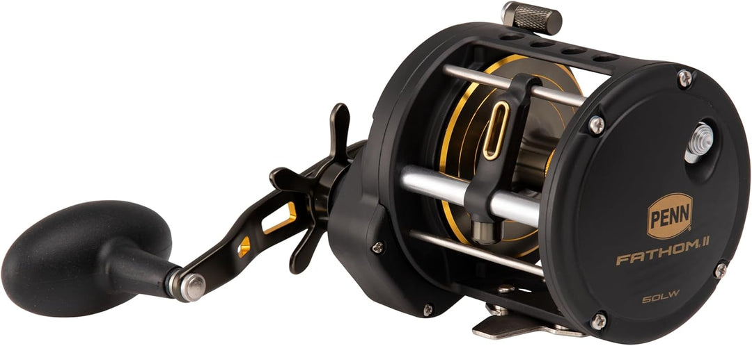 PENN Fathom II Level Wind-Multirolle – Salzwasser-Angelrolle für Boots-, Küsten- und Kajakangeln 50|