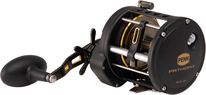PENN Fathom II Level Wind-Multirolle – Salzwasser-Angelrolle für Boots-, Küsten- und Kajakangeln 50|