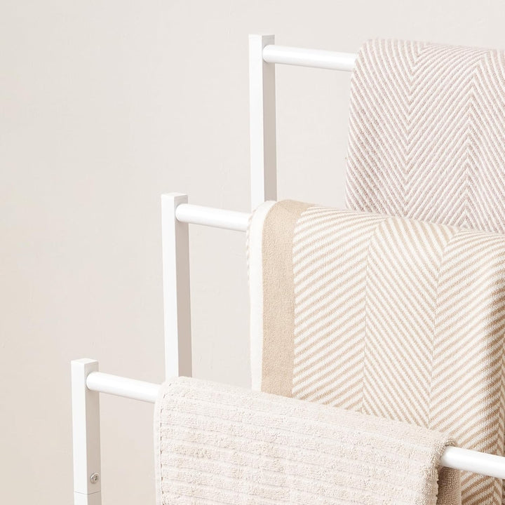 HOOBRO Handtuchhalter, freistehender Handtuchleiter, Handtuchständer, mit 3 Handtuchstangen, für Bad