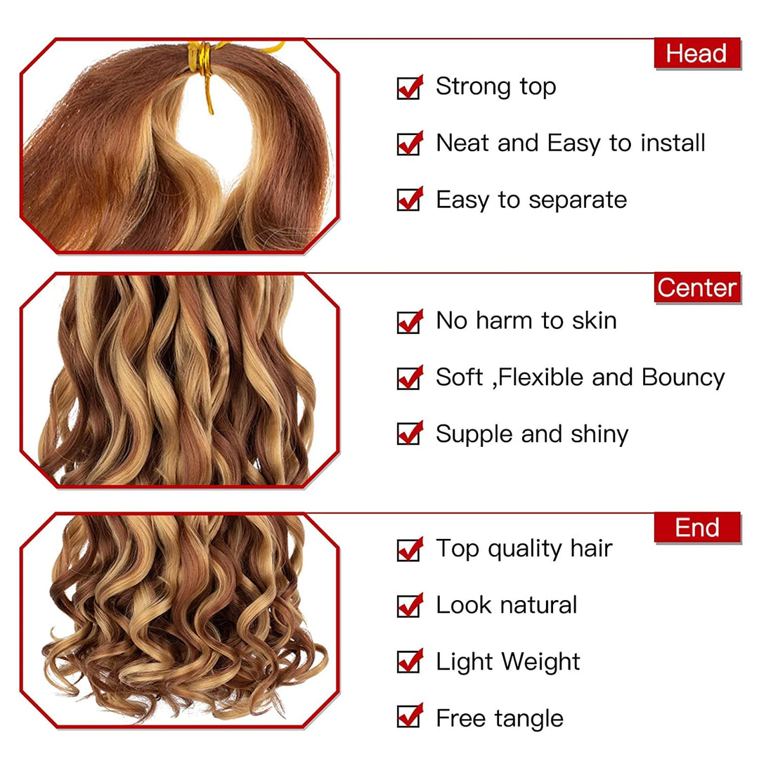 XTREND 66 cm 8 Packs French Curls Braiding Hair Pre Stretched Loose Wave Bouncy Braiding Hair Curly