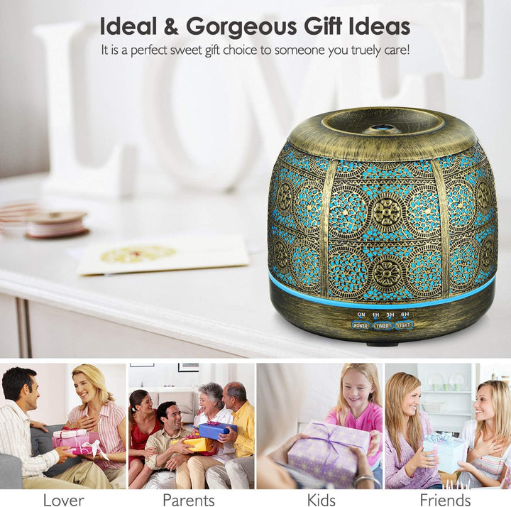 SALKING Aktualisierte Version Aroma Diffuser, 500ml Metall Aromatherapie Diffusor für ätherische Öle