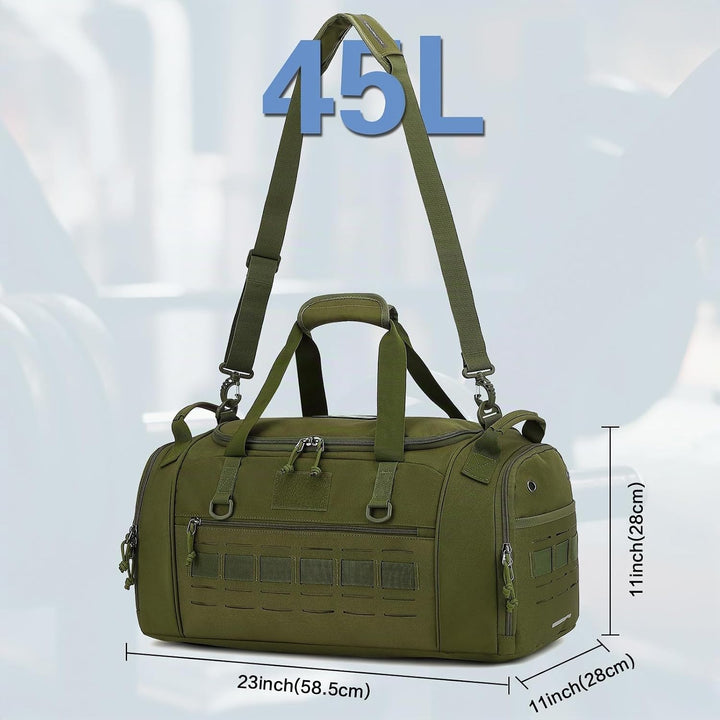 Taktische Sporttasche Herren 45L Reisetasche Mittelgross mit Schuhfach und Laptopfach Leicht Trainin