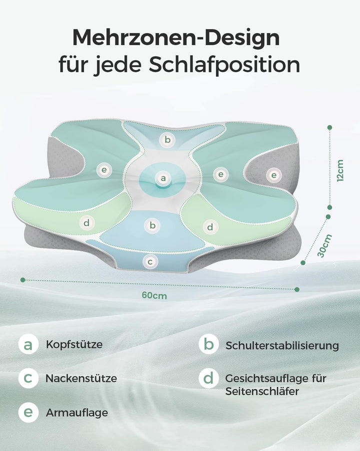 Orthopädisches Nackenkissen aus Memory-Schaum, Ergonomisches Nackenstützkissen für optimalen Schlafk