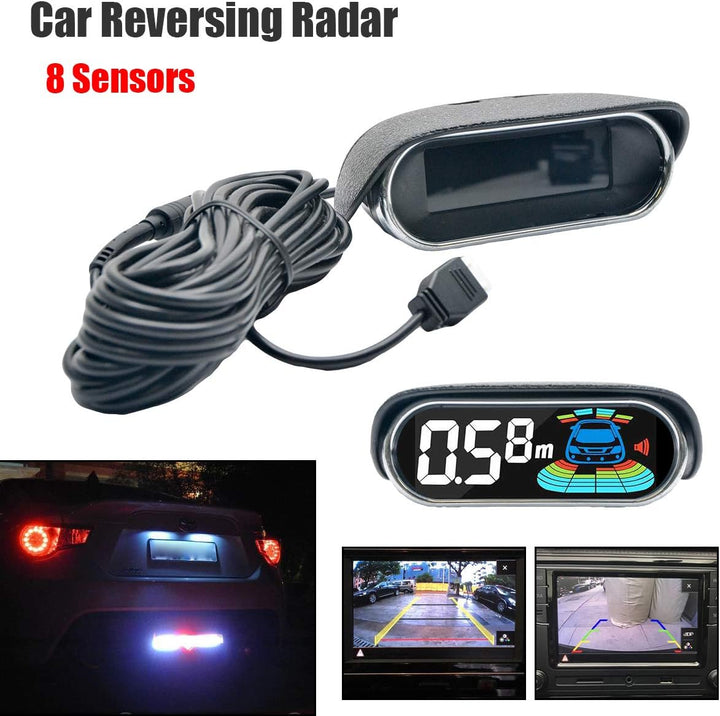 TOTMOX 8 Sensoren LCD Rückparkhilfe Rückfahrwarner Rückradar Parksystem Einparkhilfe