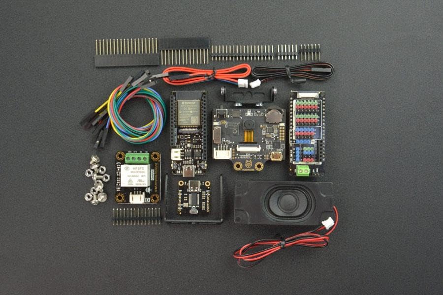 DFRobot AI Starter EEDU Kit, 16 teilig, ESP32, WiFi & BT, Huskylens Kamera, Relais, MP3-Player, 3W