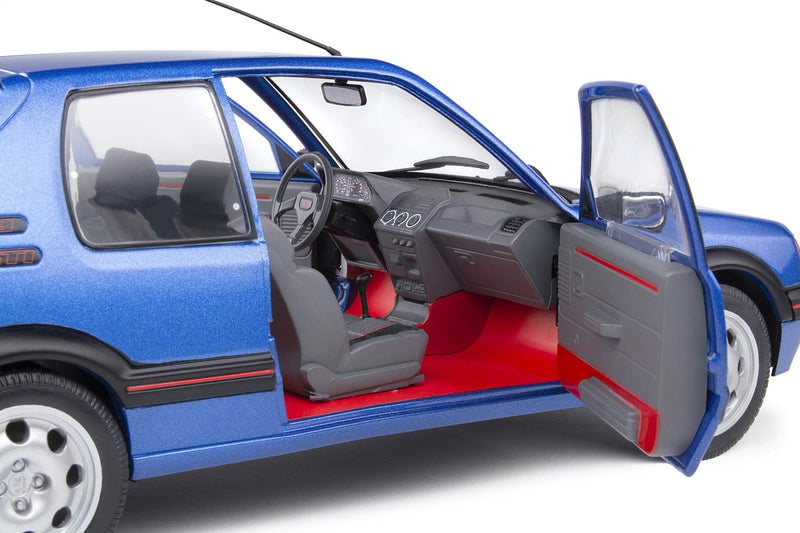 Solido 421186300 Peugeot 205 GTI, 1.9 L, MK1, 1988, Modellauto, Massstab 1:18, blau, Gelb/Rot/Schwar