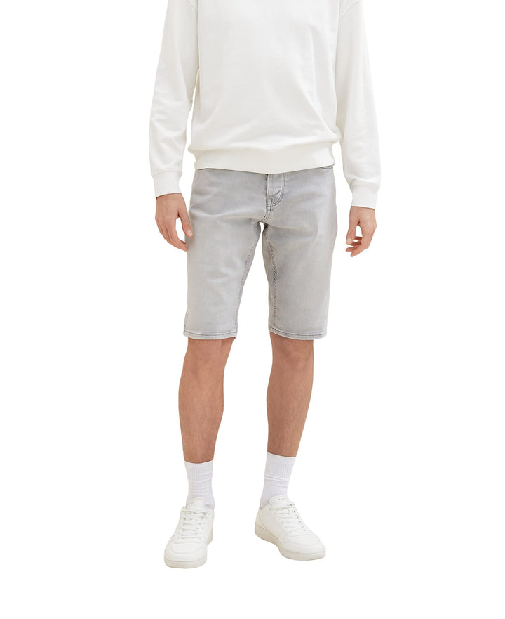 TOM TAILOR Herren Jeans Bermuda Shorts mit Stretch 32 10217 - Used Bleached Grey Denim, 32 10217 - U