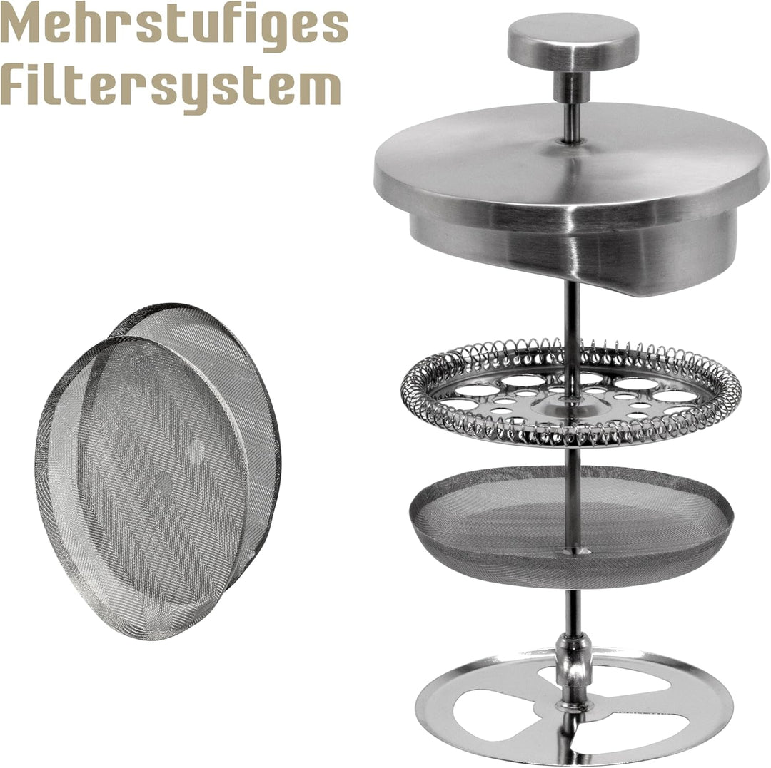 French Press Set I Kaffeebereiter, Thermo, Kaffeepresse, für Filterkaffee, 1 Liter, Milchaufschäumer