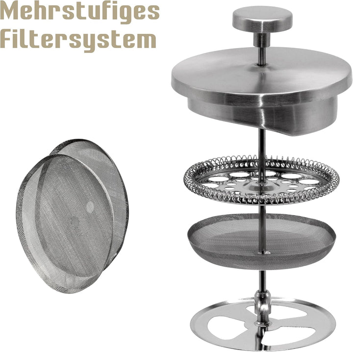 French Press Set I Kaffeebereiter, Thermo, Kaffeepresse, für Filterkaffee, 1 Liter, Milchaufschäumer