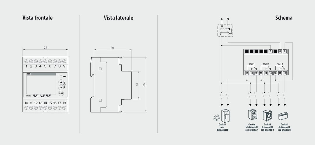 VEMER VE467700 Steuergerät zur Laststeuerung PC3R mit Relais, weiss 3 Ladungen, 3 Ladungen