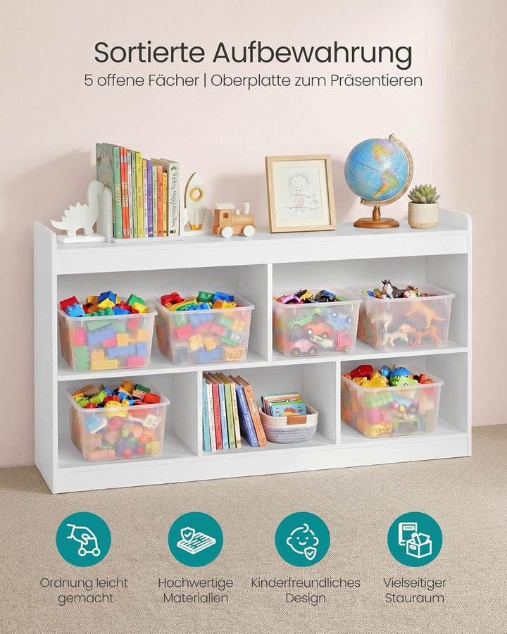 SONGMICS Kinderregal, Spielzeug Aufbewahrung, Spielzeugregal, Bücherregal Kinder, Montessori Regal,
