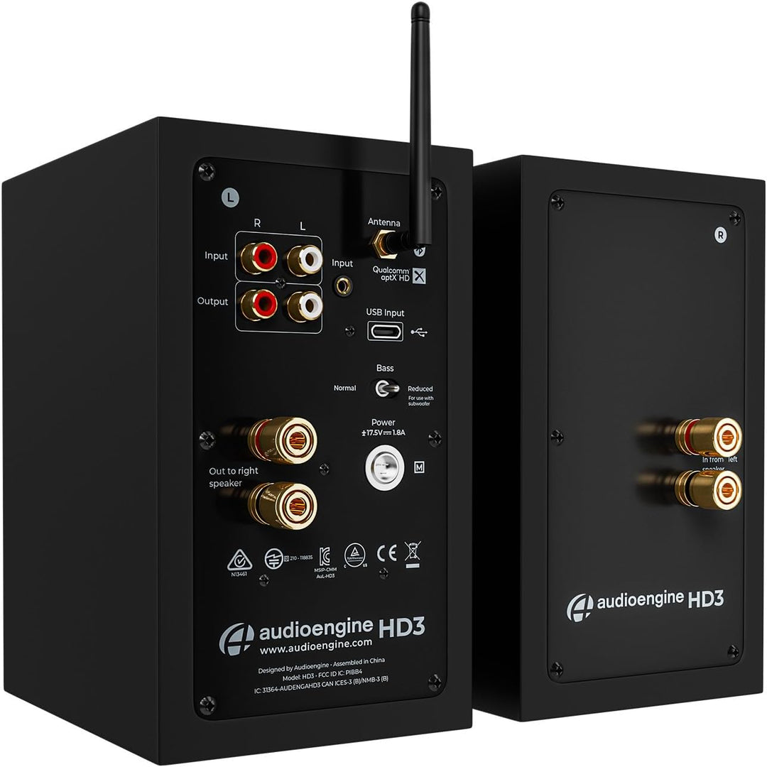 Audioengine A2 HD Wireless Speaker | Lautsprecher für Desktop-Monitor | Heim-Musiksystem aptX HD Blu