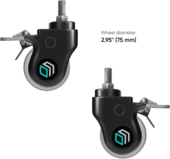 ONKRON Designer TV Ständer Räder ⌀75 mm für Mobile TV Ständer TS1551, TS1552, TS1881, TS2771 mit ela
