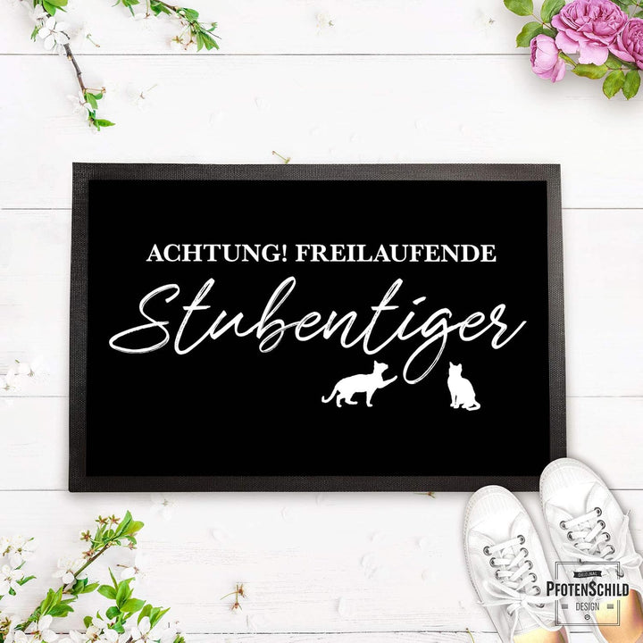 Fussmatte mit lustigem Spruch - Stubentiger - 60 x 40 cm - Witziger Fussabtreter für Katzenmenschen