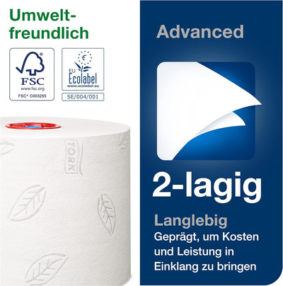 Tork 127530 weiches Midi Toilettenpapier in Advanced Qualität für Tork T6 Toilettenpapier Doppelroll