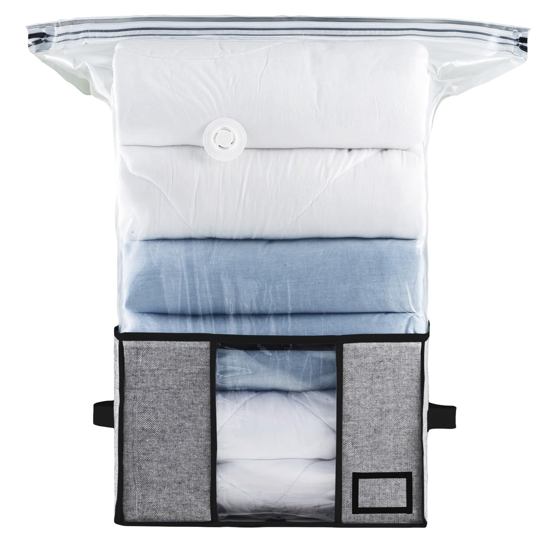 TAILI Vakuumbeutel für Kleidung mit Aufbewahrungsbox 2 in 1 Design 40 x 42 x 25 CM Vakuumbeutel für