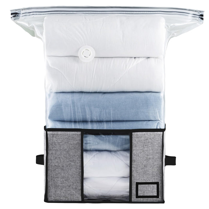 TAILI Vakuumbeutel für Kleidung mit Aufbewahrungsbox 2 in 1 Design 40 x 42 x 25 CM Vakuumbeutel für