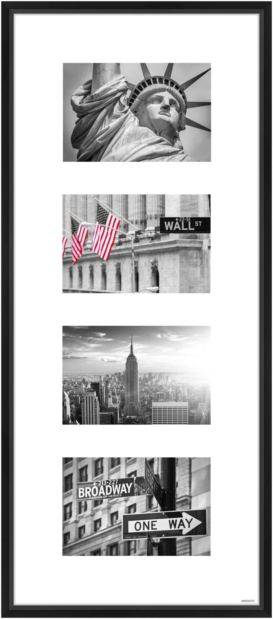 nielsen Aluminium Bilderrahmen Gallery Junior, 25x60 cm - 4x 10x15 cm, Schwarz Matt 25x60 cm - 4x 10