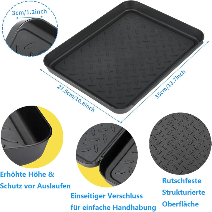 3 Stück Schuhabtropfschale Schuhwanne, Schuhmatte Abtropfmatte, Schuhablage Plastik Schuhtablett, 35