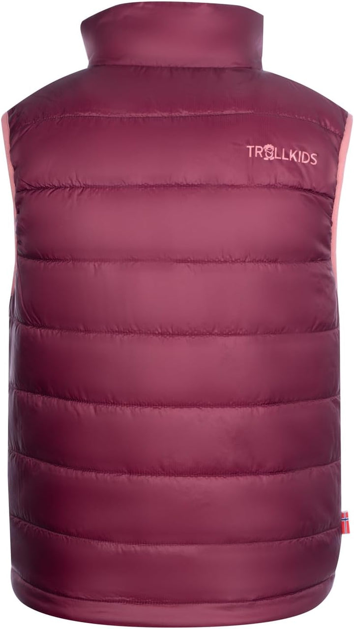 Trollkids Kinder wasserdichte gefütterte Polyfiber-Jacke Trondheim 164 Kastanienrot/Antikrosa, 164 K