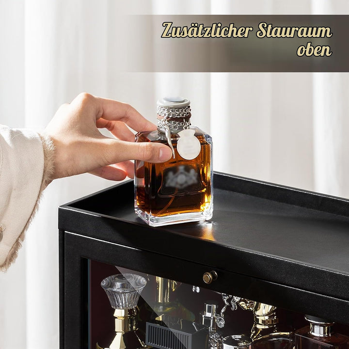 Parfüm Organizer, Leder Herren Parfüm Ständer mit Schublade, Parfüm Regal mit Transparent Sichtbarer