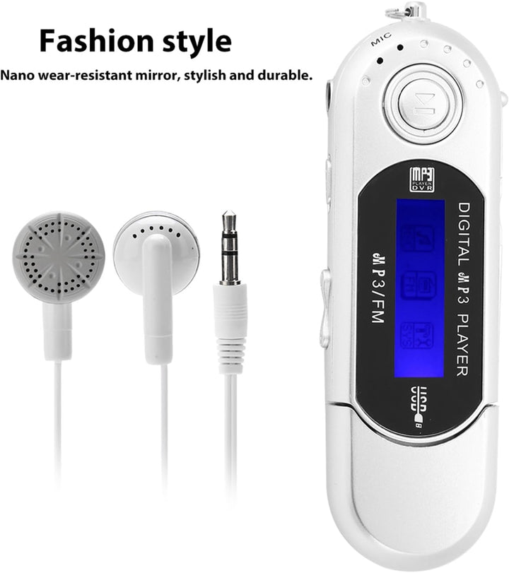 Digitaler MP3 Player, Tragbarer MP3-USB-Player mit LCD-Bildschirm und 32 GB Micro SD, FM-Radio, Spra