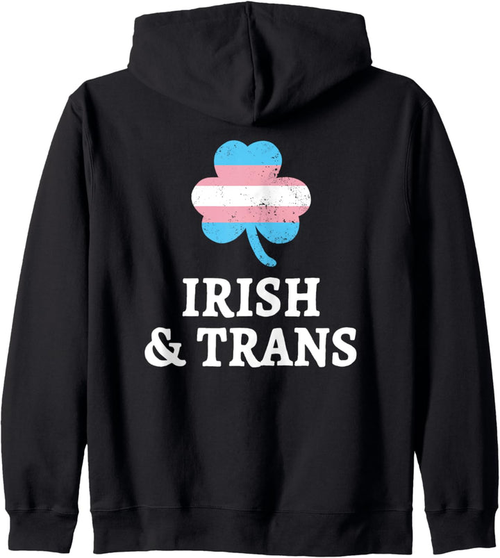 Irisch und Trans St Patrick's Day LGBTQ Pride Flag Shamrock Kapuzenjacke