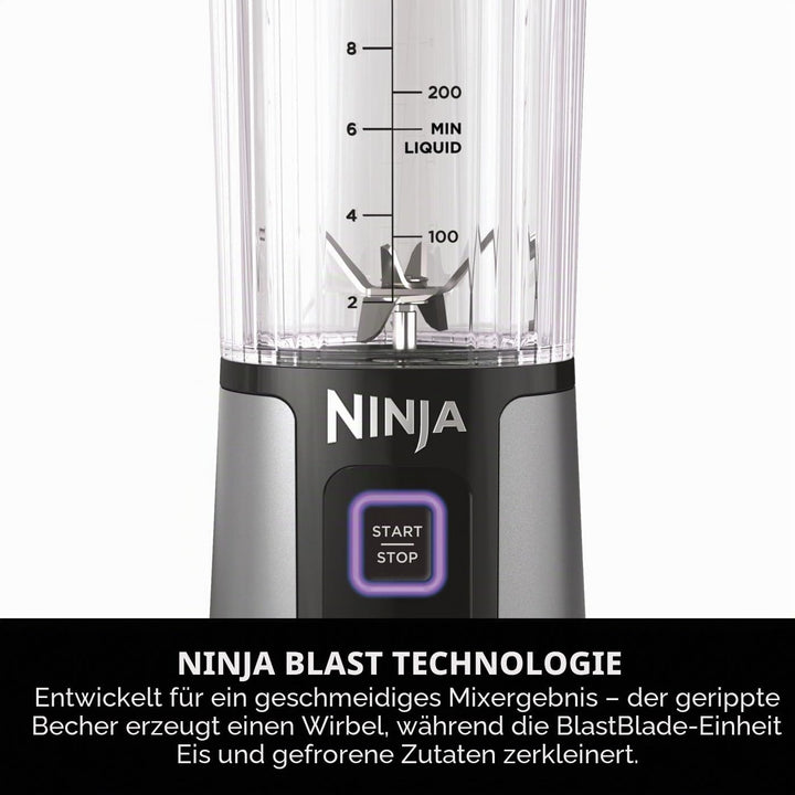 Ninja Blast Tragbarer Mixer, 530 ml, auslaufsicherer Deckel & Trinkauslauf, leistungsstarker kabello