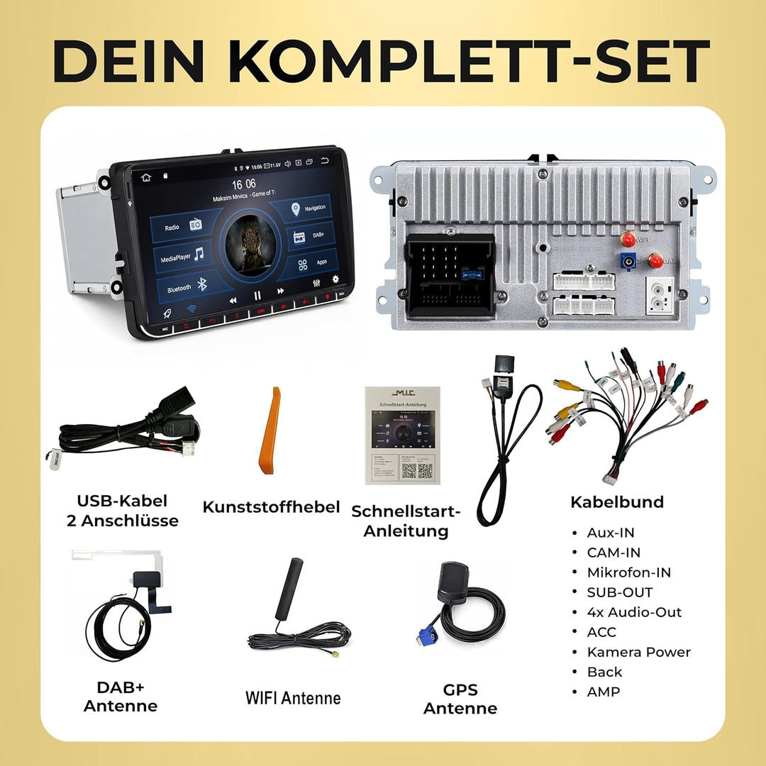 M.I.C. AV9V2 Android 13 Autoradio mit Navigation: Snapdragon 665, 4GB+64GB, 9 Zoll IPS Display, SIM,