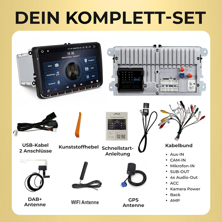 M.I.C. AV9V2 Android 13 Autoradio mit Navigation: Snapdragon 665, 4GB+64GB, 9 Zoll IPS Display, SIM,