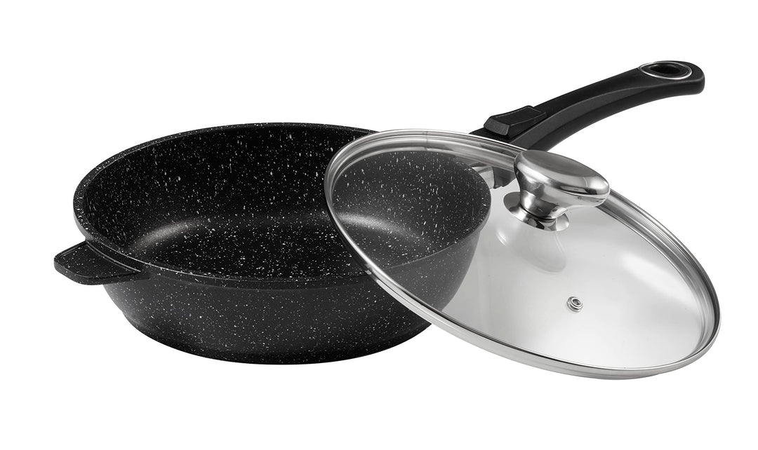 Pradel Excellence 52391M Schmorpfanne in Stein-Optik für alle Herdarten, inklusive Induktion 24 cm