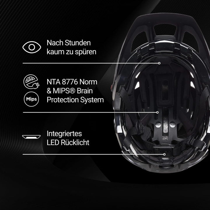 Pector ME-1 Mountainbike Helm, NTA 8776, MIPS, BOA Fit System, FIDLOCK, 14 Belüftungsöffnungen, 350g