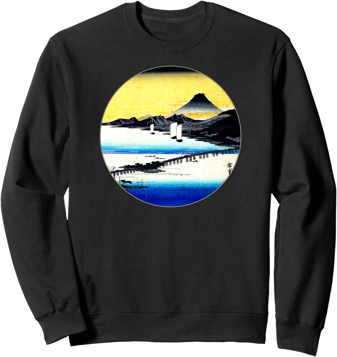 Berühmte japanische Holzblock-Art: Sonnenuntergang Hiroshige Sweatshirt
