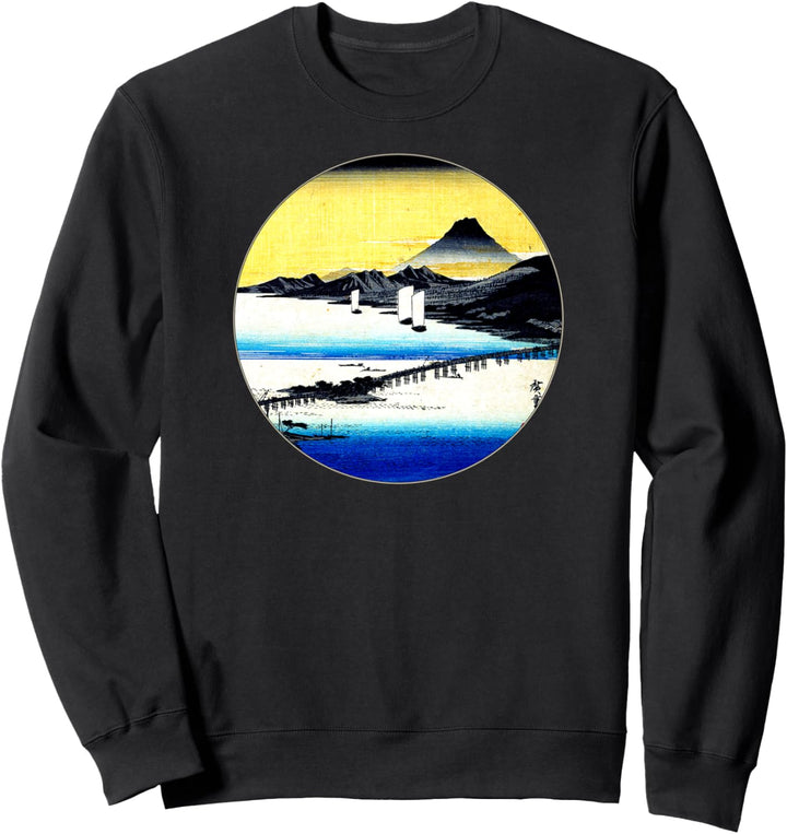 Berühmte japanische Holzblock-Art: Sonnenuntergang Hiroshige Sweatshirt