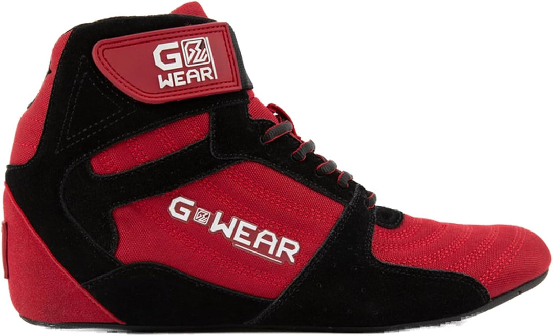 Gorilla Wear Gwear Pro High Tops Rot/Schwarz - Bodybuilding und Fitness Schuhe mit Logo leicht beque