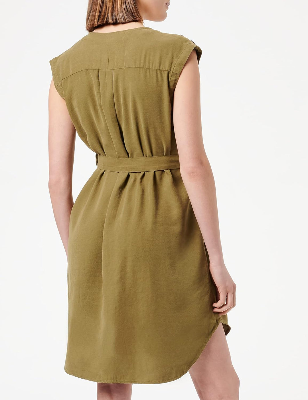 ONLY Damen Onlaris Life S/L Short Belt Dress PNT Kleid S Martini Olive, S Martini Olive
