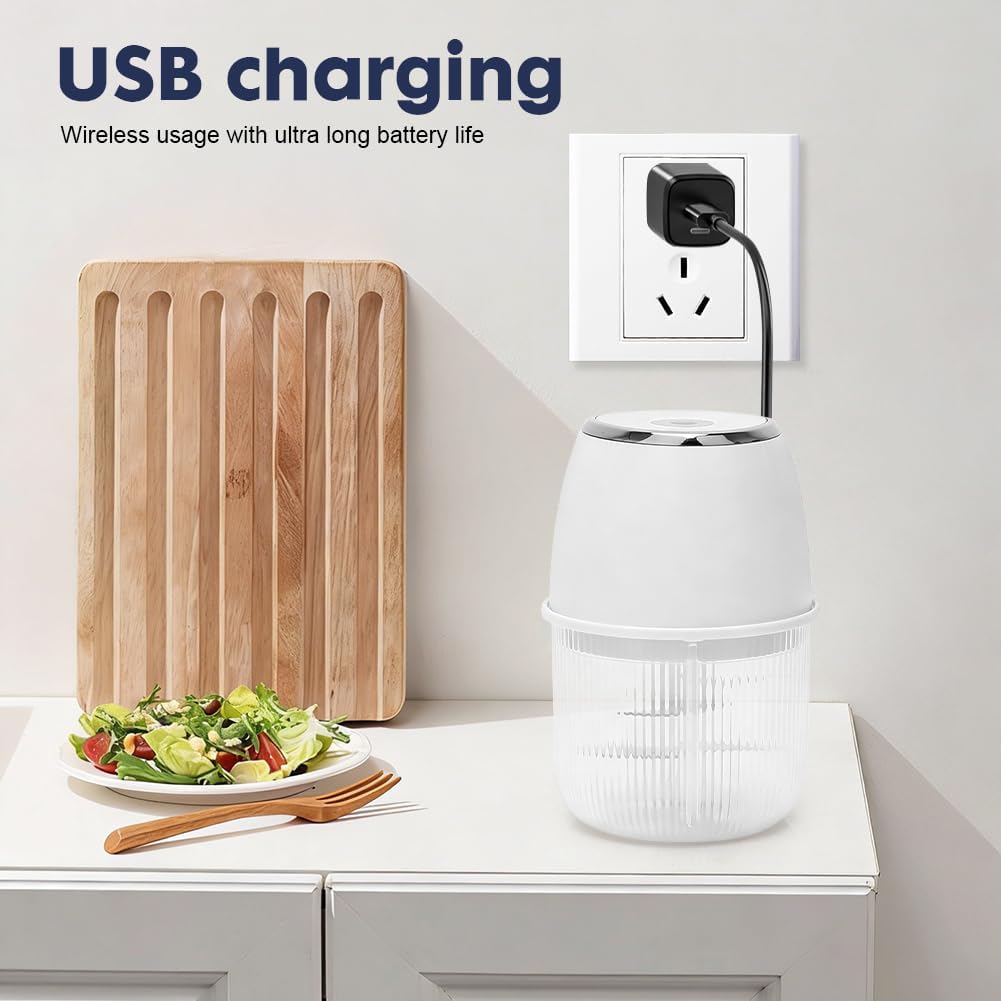 Tragbarer Mini-Zerkleinerer,Mixer Küche, Gemüsezerkleinerer Zwiebelschneider mit USB-Anschluss, Univ