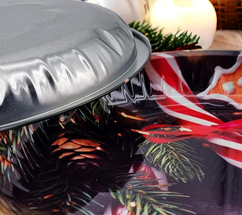 My-goodbuy24 Weihnachtsteller aus Metall - 4 Stück - Weihnachts- oder Nikolaus-Teller mit verschiede