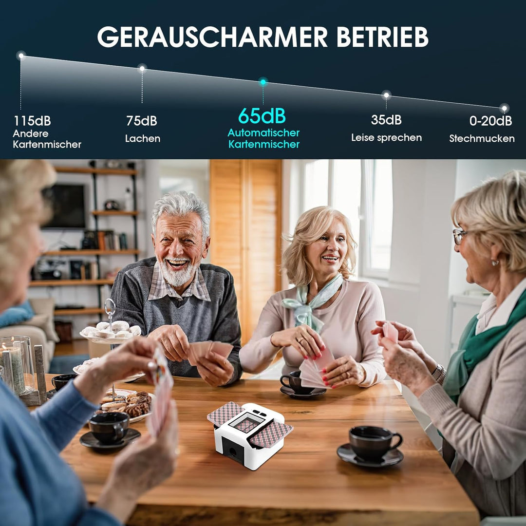 Elektrische Kartenmischer für 1–2 Decks,Wiederaufladbarer Automatischer Kartenmischer Tragbarer Kart