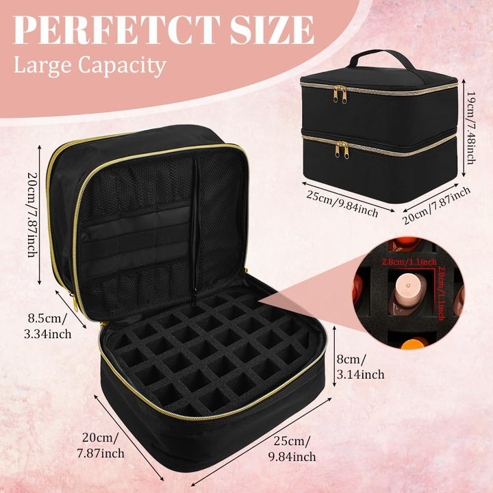 Nagellack Aufbewahrung Tasche Doppelschicht Nagellacktasche Schwarz Nagel Taschen Nagellack Organize