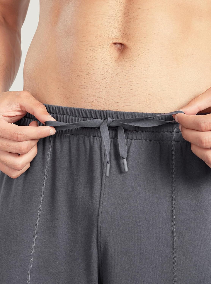 DAVID ARCHY Herren Schlafanzughose Lang & Kurz mit Eingriff Pyjama Hose mit Taschen und Band Nachtwä