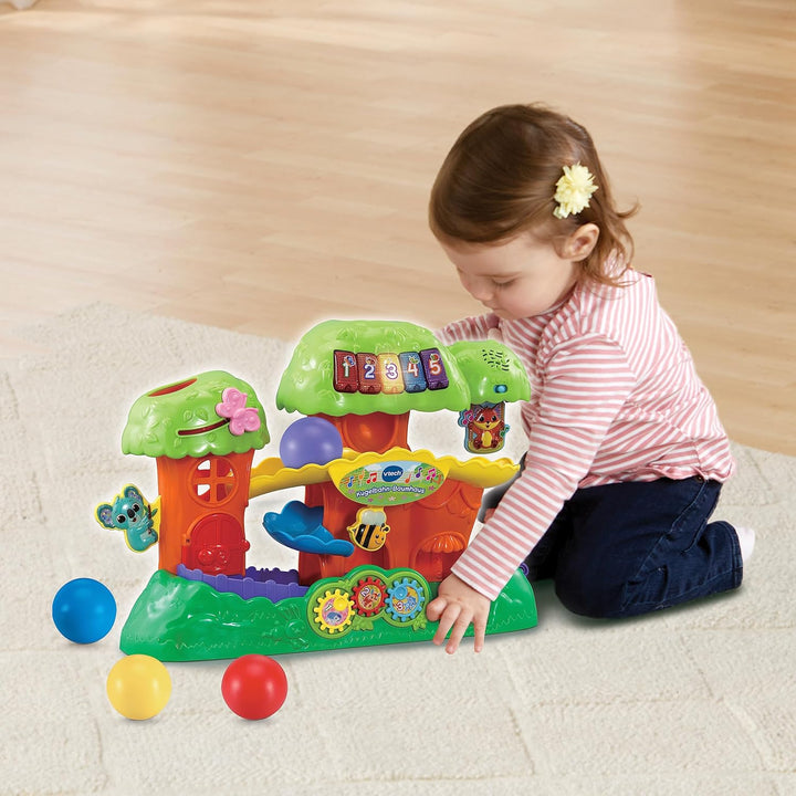 VTech Baby Kugelbahn-Baumhaus – Interaktive Kugelbahn mit Leuchttasten, Tieren und spannenden Elemen